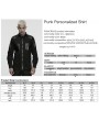 Punk Rave Black Gothic Punk Eyelets Personalized Shirt for Men
