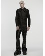 Punk Rave Black Gothic Cyberpunk Irregular Bat Collar Shirt for Men