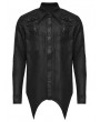 Punk Rave Black Gothic Cyberpunk Irregular Bat Collar Shirt for Men