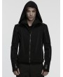 Punk Rave Black Gothic Cyberpunk Mesh Splicing Short Jacket for Men