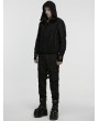 Punk Rave Black Gothic Cyberpunk Mesh Splicing Short Jacket for Men