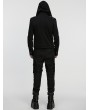 Punk Rave Black Gothic Cyberpunk Mesh Splicing Short Jacket for Men