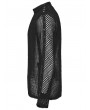 Punk Rave Black Gothic Punk Asymmetric Splicing Mesh T-Shirt for Men