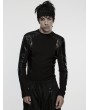 Punk Rave Black Gothic Cyberpunk Striped Long Sleeve T-Shirt for Men