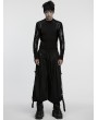 Punk Rave Black Gothic Cyberpunk Striped Long Sleeve T-Shirt for Men