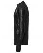 Punk Rave Black Gothic Cyberpunk Striped Long Sleeve T-Shirt for Men