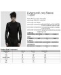 Punk Rave Black Gothic Cyberpunk Striped Long Sleeve T-Shirt for Men
