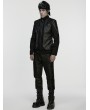 Punk Rave Black Gothic Punk Rock Suede Denim Short Jacket for Men