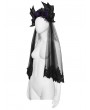 Eva Lady Black Gothic Batwing Rose Mesh Headband Veil