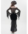 Eva Lady Black Gothic Buckled Pattern Leather Girdle