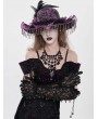 Eva Lady Black Gothic Retro Floral Mesh Sheer Lace Gloves