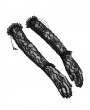 Eva Lady Black Gothic Retro Floral Mesh Sheer Lace Gloves