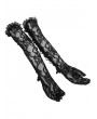 Eva Lady Black Gothic Retro Floral Mesh Sheer Lace Gloves