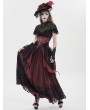 Eva Lady Black and Red Retro Gothic Cross Bat Corset with Tulle Skirt