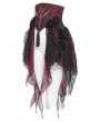Eva Lady Black and Red Retro Gothic Cross Bat Corset with Tulle Skirt
