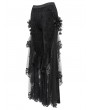 Eva Lady Black Vintage Gothic Flower Mesh Velvet Flared Pants for Women