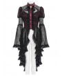 Eva Lady Black and Red Vintage Gothic Flared Long Sleeve Frilly Shirt for Women