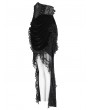 Eva Lady Black Gothic Rose Mesh Velvet High-Low Fishtail Skirt