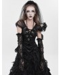 Eva Lady Black Gothic Sexy Mesh Ruched Ruffle Halter Strap Shirt for Women
