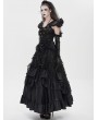 Eva Lady Black Gothic Sexy Mesh Ruched Ruffle Halter Strap Shirt for Women