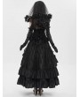Eva Lady Black Gothic Sexy Mesh Ruched Ruffle Halter Strap Shirt for Women