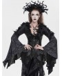 Eva Lady Black and Grey Vintage Gothic Pattern Flared Sleeve Top for Women
