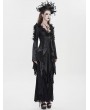 Eva Lady Black and Grey Vintage Gothic Pattern Flared Sleeve Top for Women