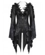 Eva Lady Black and Grey Vintage Gothic Pattern Flared Sleeve Top for Women