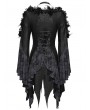 Eva Lady Black and Grey Vintage Gothic Pattern Flared Sleeve Top for Women