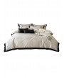 Ivory and Black Vintage Floral Embroidered Comforter Set