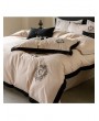 Pink and Black Vintage Floral Embroidered Comforter Set