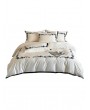Ivory and Black Luxury Rose Vine Embroidery Bedding Set