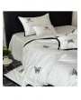 White and Black Retro Lace Butterfly Embroidery Comforter Set