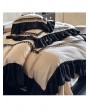 Audrey Vintage Black Ruffled Lace Trim Comforter Set