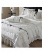 White Princess Style Embroidered Silky Comforter Set