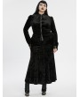 Punk Rave Black Gothic Gradient Velvet Bat Collar Long Sleeve Plus Size Shirt for Women