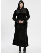 Punk Rave Black Gothic Gradient Velvet Bat Collar Long Sleeve Plus Size Shirt for Women