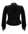 Punk Rave Black Gothic Gradient Velvet Bat Collar Long Sleeve Plus Size Shirt for Women