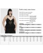 Punk Rave Black Sexy Gothic Lace Deep V-Neck High Slit Plus Size Long Dress