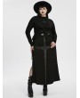 Punk Rave Black Gothic Gradient Moon Print Irregular Daily Long Sleeve Plus Size T-Shirt for Women