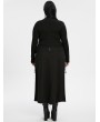 Punk Rave Black Gothic Gradient Moon Print Irregular Daily Long Sleeve Plus Size T-Shirt for Women