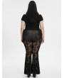 Punk Rave Black Gothic Punk Off-Shoulder Knitted Plus Size T-Shirt for Women