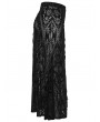 Punk Rave Black Gothic Gorgeous Pattern Flocked Mesh Plus Size Maxi Skirt