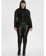 Punk Rave Black Gothic Academy Style Patterned Lapel Plus Size Vest for Women