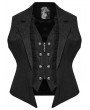 Punk Rave Black Gothic Academy Style Patterned Lapel Plus Size Vest for Women