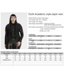 Punk Rave Black Gothic Academy Style Patterned Lapel Plus Size Vest for Women