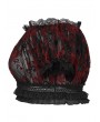 Punk Rave Black and Red Gothic Sexy Flocking Mesh Lace Trim Plus Size Short Top for Women