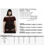 Punk Rave Black and Red Gothic Sexy Flocking Mesh Lace Trim Plus Size Short Top for Women
