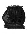 Punk Rave Black Gothic Sexy Flocking Mesh Lace Trim Plus Size Short Top for Women