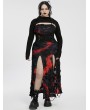 Punk Rave Black Gothic Punk Minimalist Long Sleeve Plus Size T-Shirt for Women